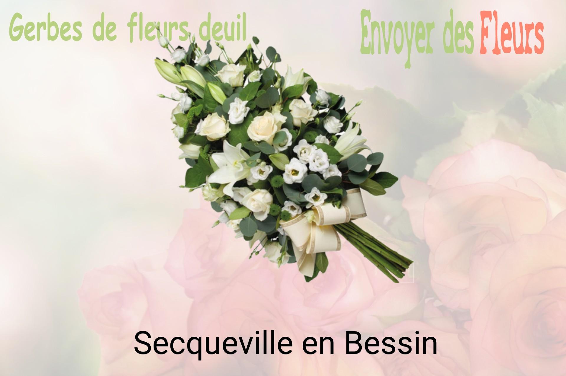 Gerbe de fleurs de deuil livrée à Secqueville-en-Bessin